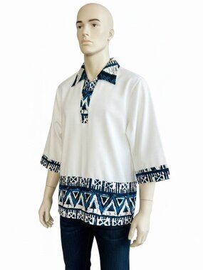 Men's Vintage Iolani Hawaii Popover Tiki Shirt Size Medium